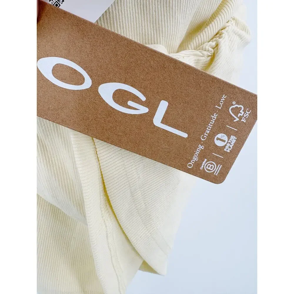 OGL Top Size M NEW Boat Neck Ruched Elastic Open Back Brami Tank Butter Yellow